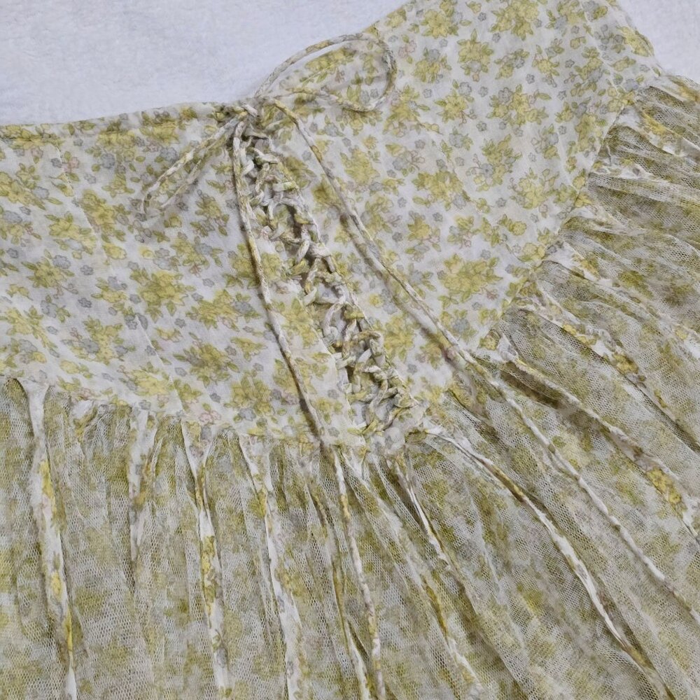 Free People Cream and Sage Floral Mini Skirt - Picture 5 of 13